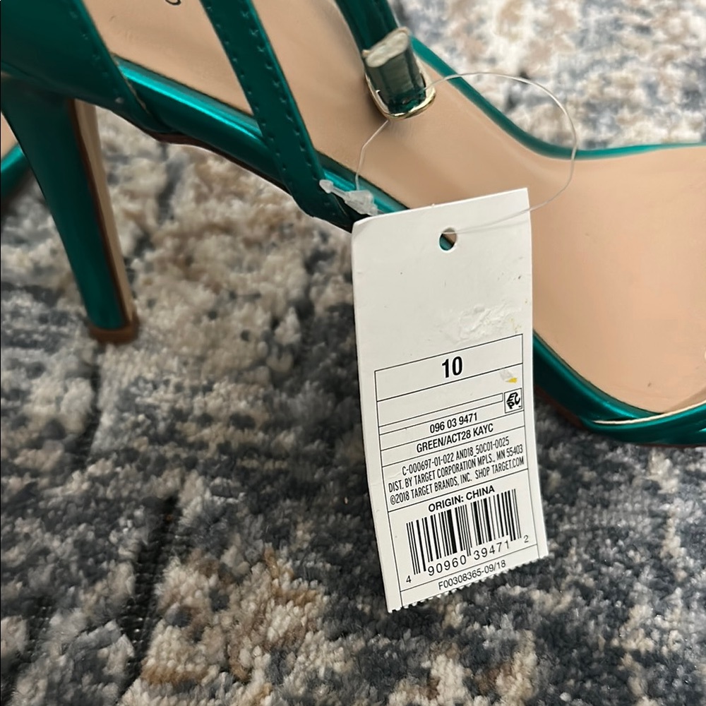 A New Day Women's Green Strappy Heels - Picture 8 of 8